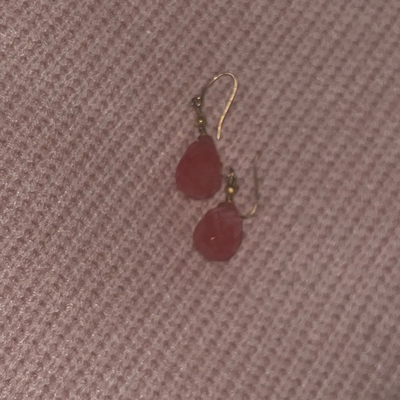 Pink Stone Like Drop Earrings - Picture 4 of 4